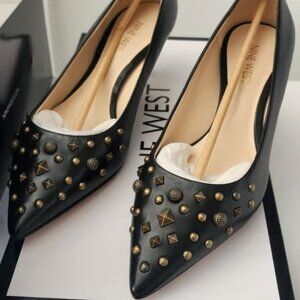 Nine West Black Leather NWFAULT Pumps